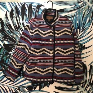 PENDLETON Wool and Leather Trim Coat